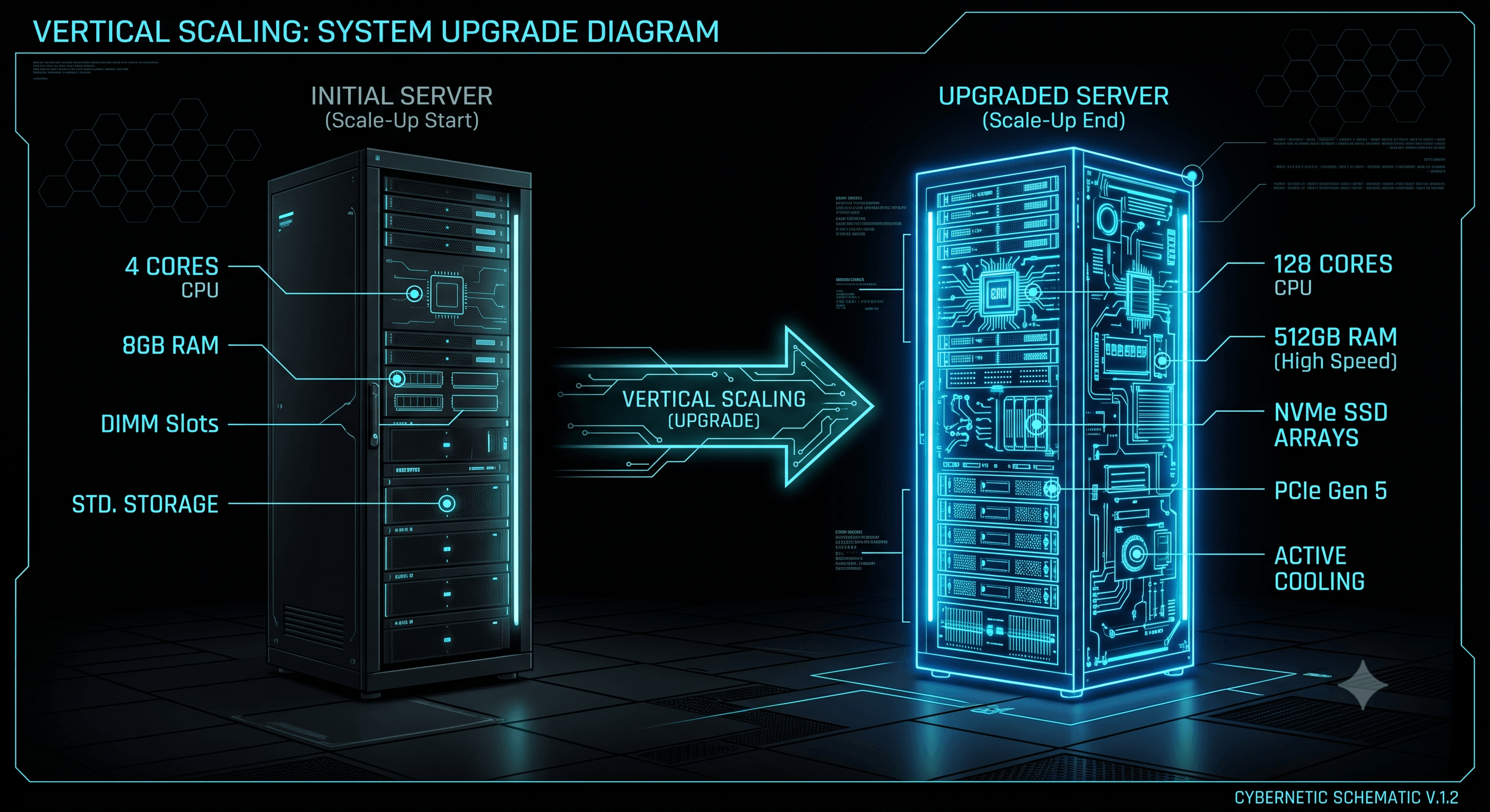 Vertical Scaling: System Upgrade Diagram