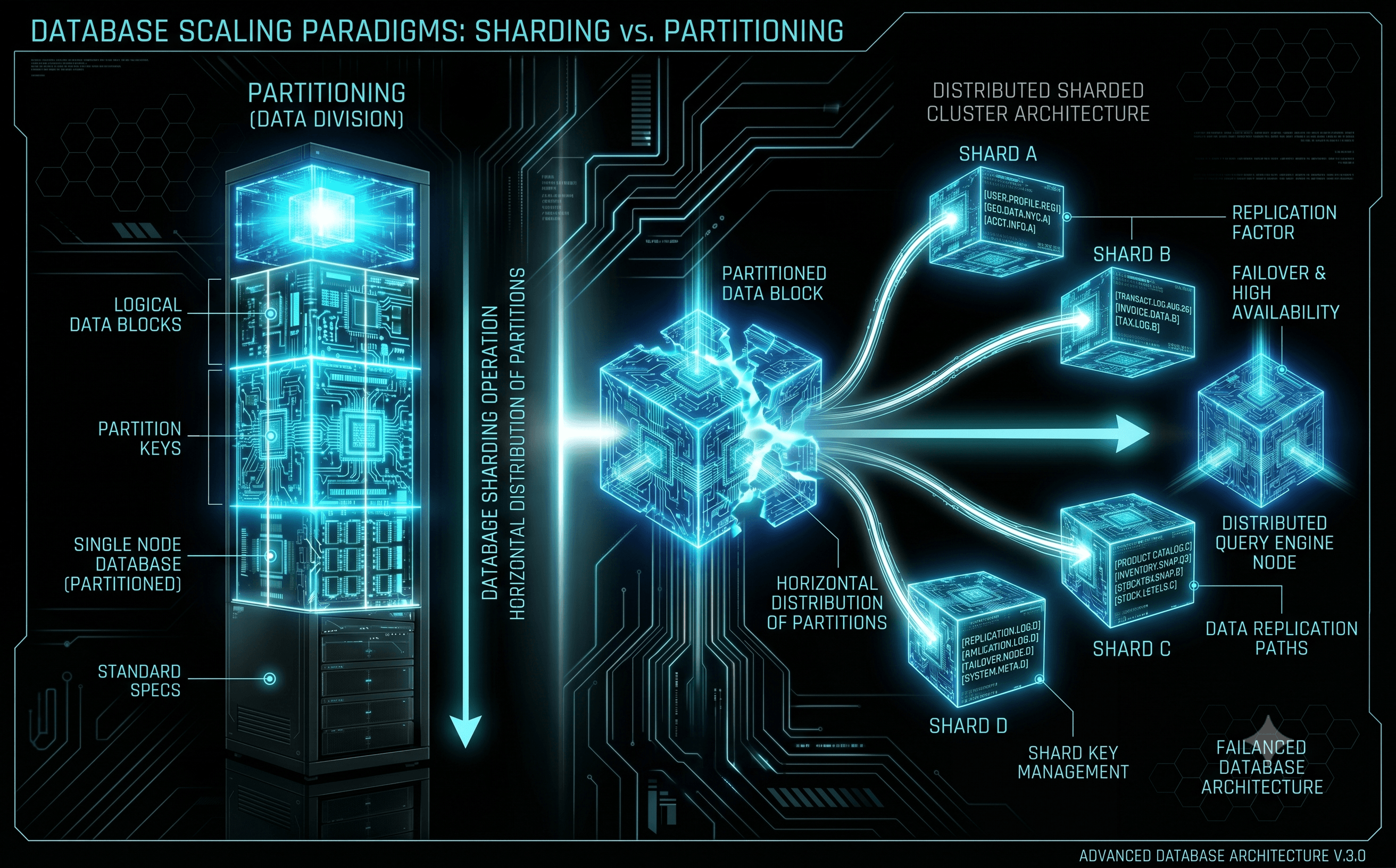 Database scaling paradigms:sharding vs partitioning